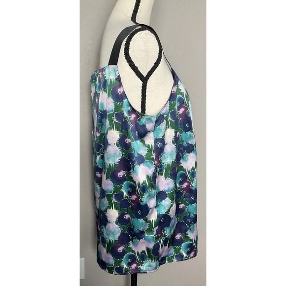 Ann Taylor Loft Women's Tank Top Water Color Print Blouse Top Shirt Size L - Picture 2 of 9